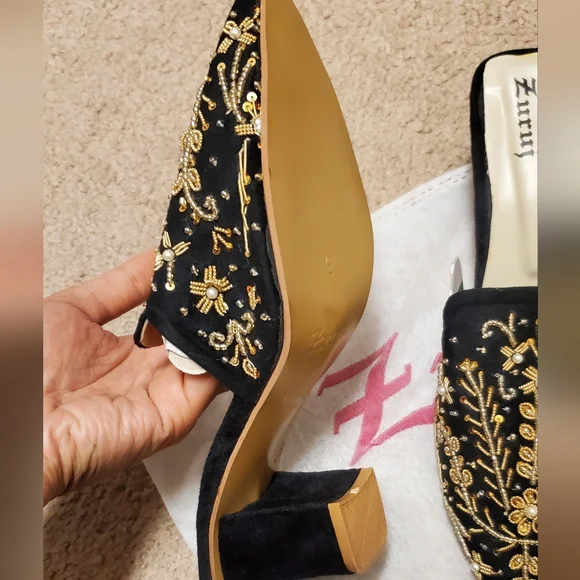 Pakistani Bridal heeled mule/khussa/jutti - Picture 5 of 6